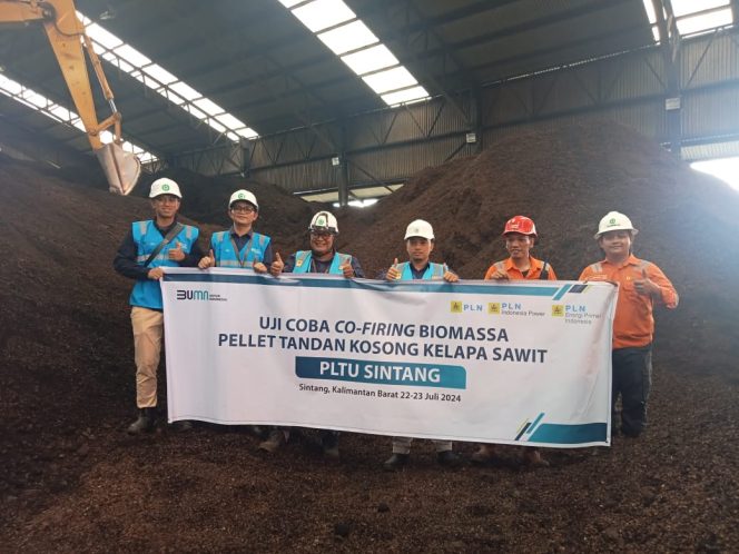 
 PLTU Sintang Uji Coba Co-Firing Biomassa Pellet Tangkos Kelapa Sawit